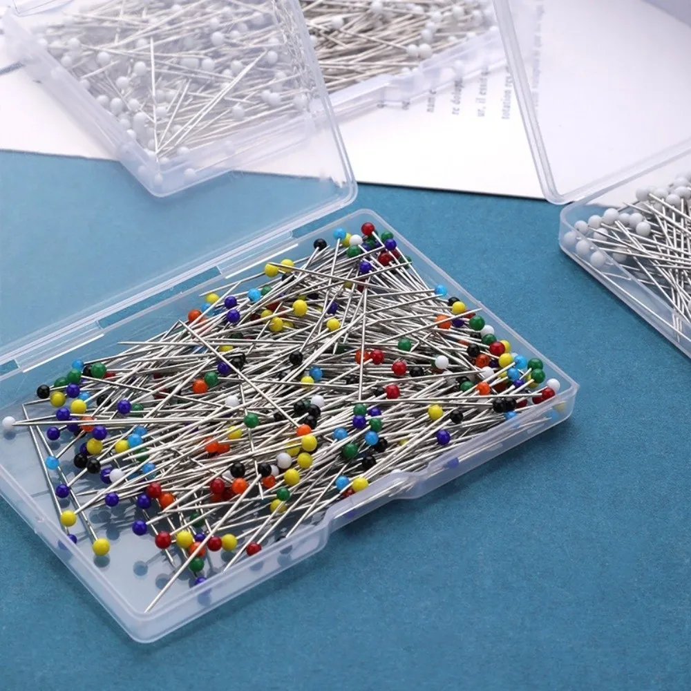 

600PCS/BOX Multicolor Quilting Pins Straight Push Professional Pearlized Ball Head Pins DIY Round Head Sewing Pins
