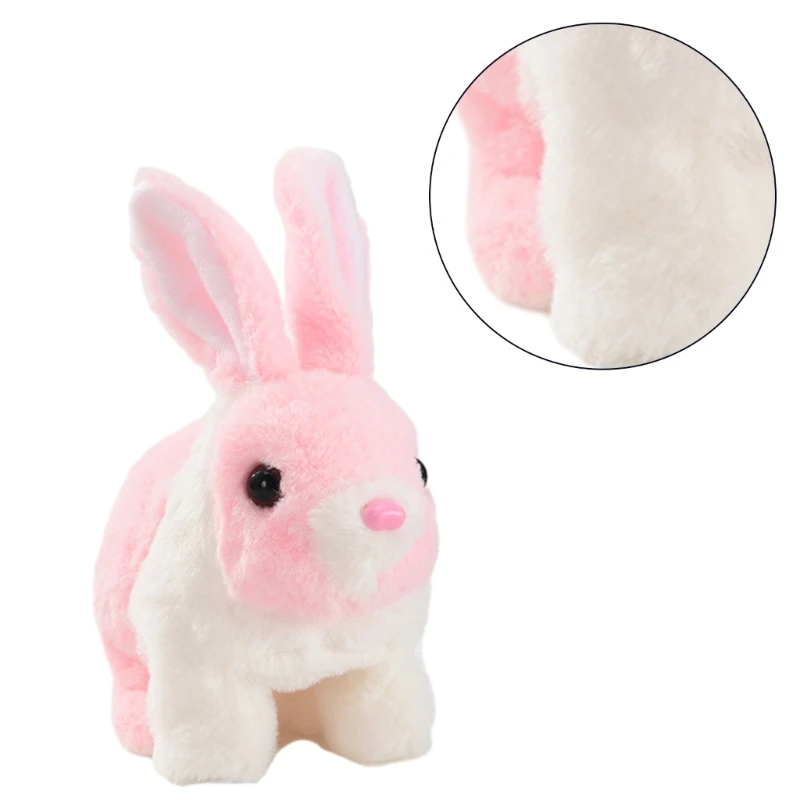 Jouet lapin en peluche, Animal en peluche mignon, jouet d'apprentissage pour bébé rampant