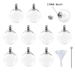 10PCS Preglued Screw Cap Glass Vial Pendant  With Rubber Seal Tiny Glass Globes Pendant DIY Makings Accessories Charms