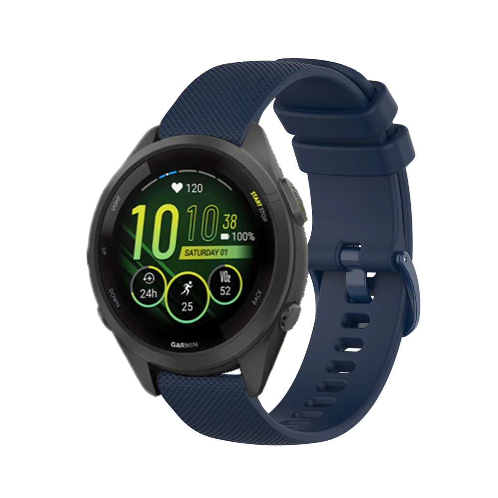 Pulseira de silicone original para Garmin, acessórios de relógio, pulseira impermeável para Garmin Vivoactive 5, 4, 4S, Forerunner 265S, 255S, 255S