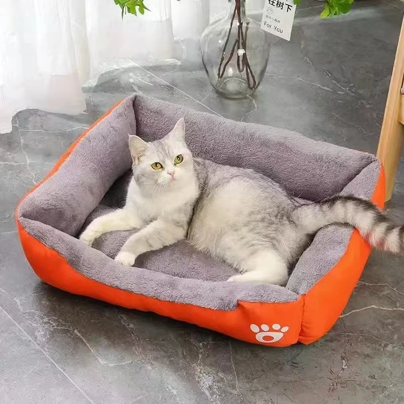 Pet Large Dog Bed Warm House Candy-colored Square Nest Pet Kennel For Small Medium Large Dogs Cat Puppy Plus Size Dog Baskets