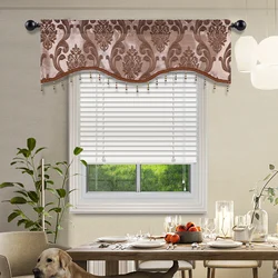 Luxury Jacquard Weave Valance for Living Room Pattern Short Curtains Ins Popular Valance Kitchen Window Home Decoration 1 PC