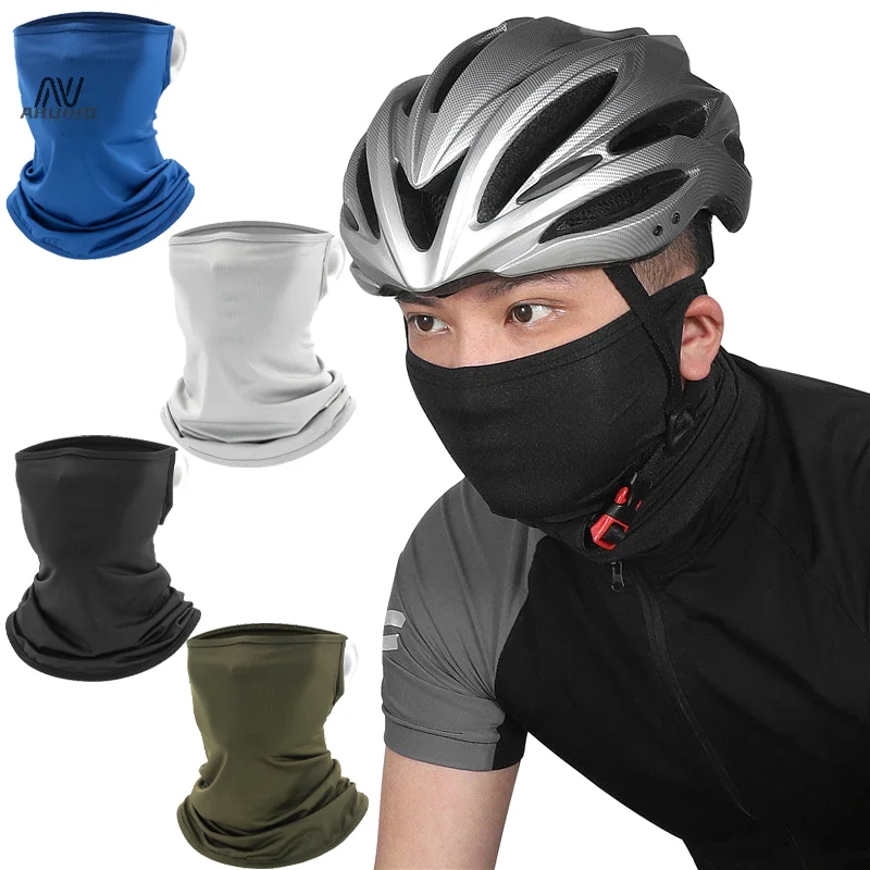 Ice Silk Bike Mask Full Face Mask Balaclava Breathable Sun UV Protection Outdoor Sport Cycling Windproof Scarf Neck Gaiter