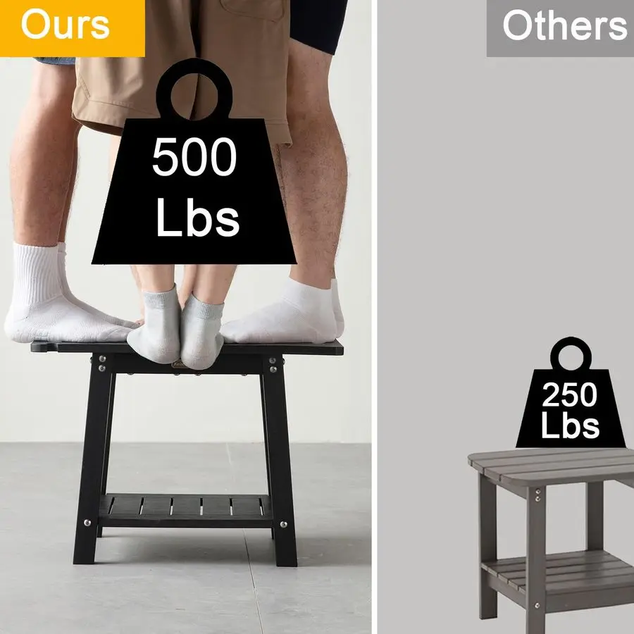 مقاعد الدش، مقعد استحمام أسود لأرجل الحلاقة مع رف، مقعد كرسي الحمام المقاوم للماء، مقبض مقاوم للطقس وغير قابل للانزلاق #4