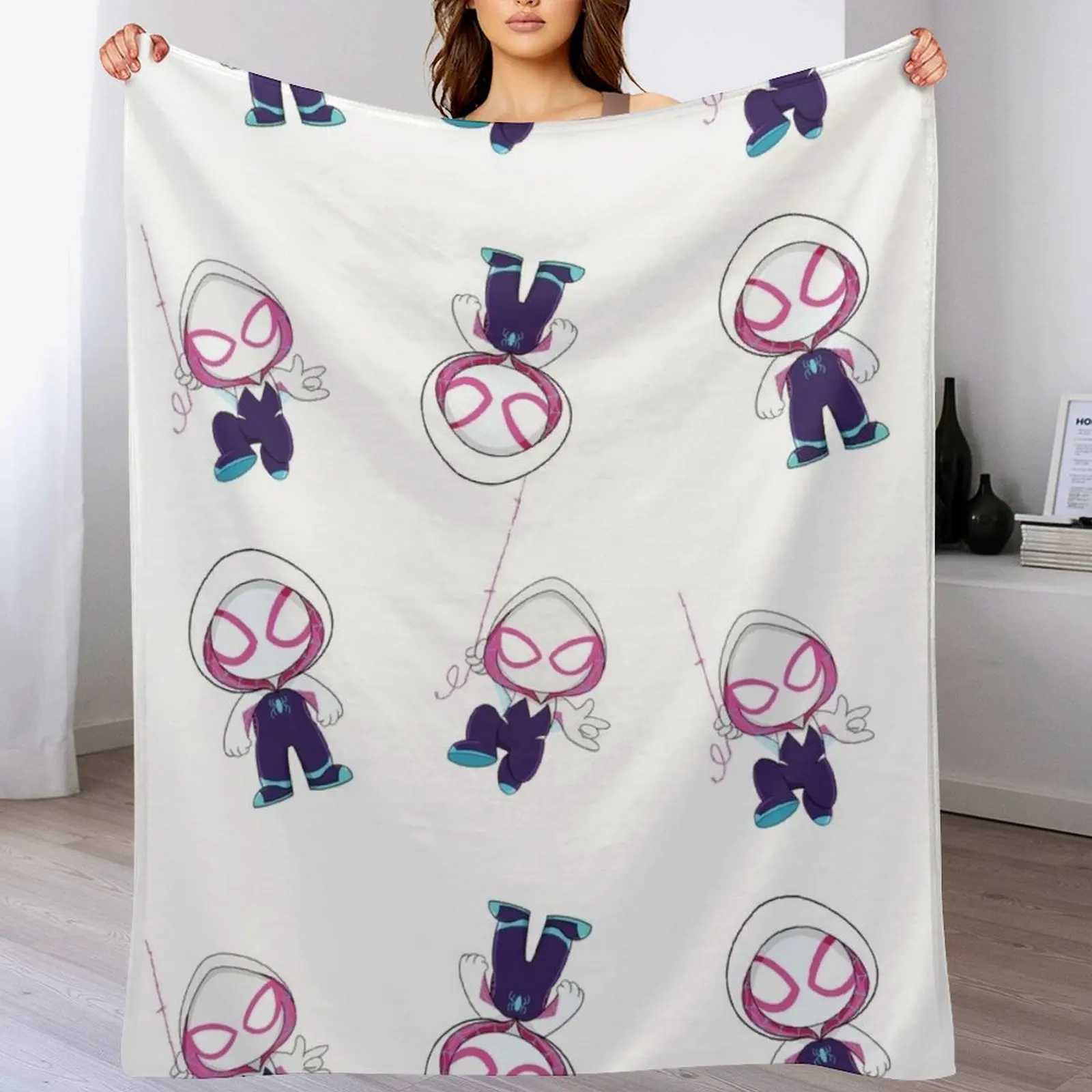 Gwen-男の子と女の子のためのスパイダーゴーストブランケット,漫画,柔らかい,スパイダーマン,GRL,PWR,夏