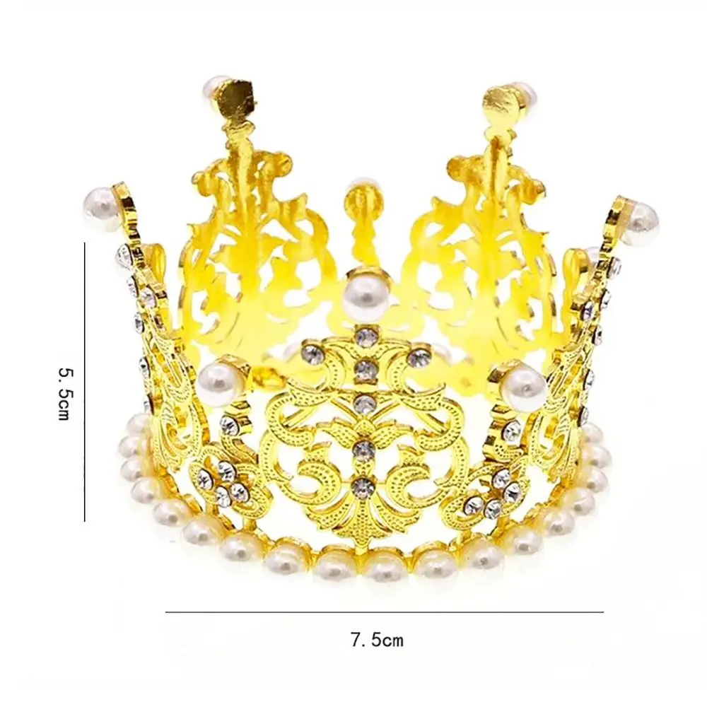 1Pcs Decorative Cake Topper Children Baby Elegant Crown Cake Decoration Princess Birthday Party Gold Silver Color Cake Ornaments