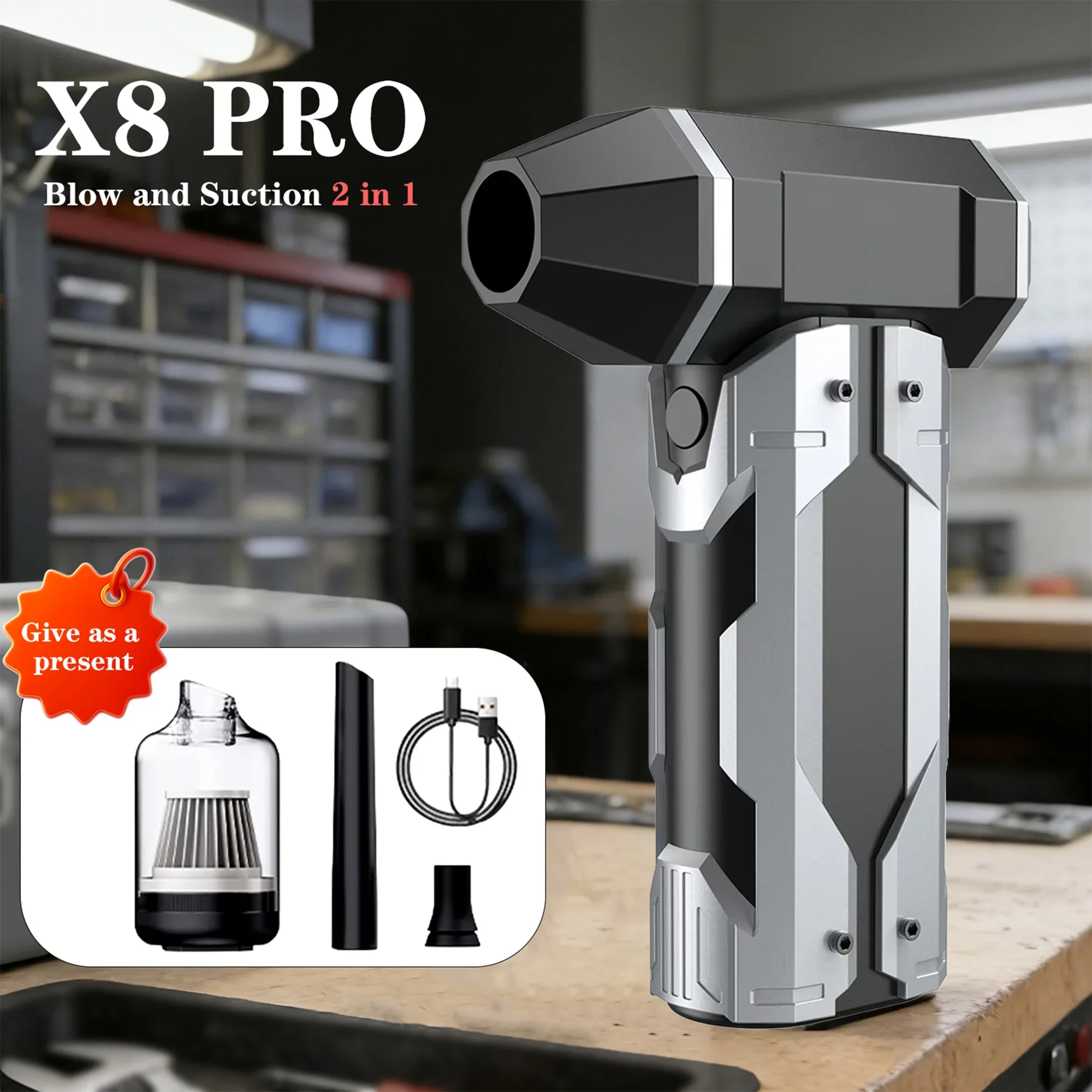 

New Strong Wind Pressure Mini Turbo Violent Jet Fan Electric Air Duster with 3 Gear Adjustable Car Computer Cleaning Blower