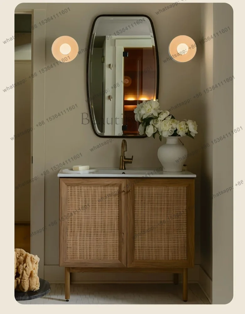 Wabi Sabi B & B Wind Bathroom Cabinet Combination Floor-to-ceiling Ceramic Integrated Basin Wash Table