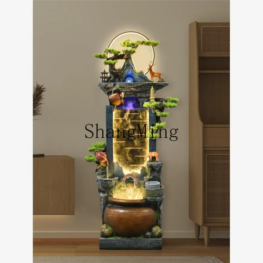 SM  ornament landscape feng shui wheel lucky rockery circulating water ornament living room office ornament opening gift
