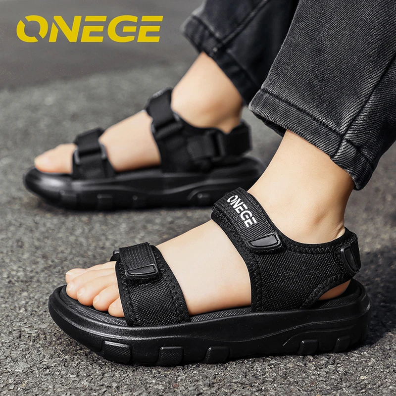 K2622 a Pair of Summer Simple Children's Non-Slip Beach Shoes, Comfortable, Fashionable, Sporty, Breathable Shoes, Outdoor Lightweight New Style Boys' Soft-Soled Versatile Sandals