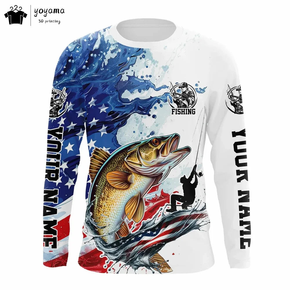 Fish Print Men's Clothing Casual Men's Long Sleeve T-shirt 3D Print T shirt Men T-shirts for Men Fish Graphic T-shirt Street Top