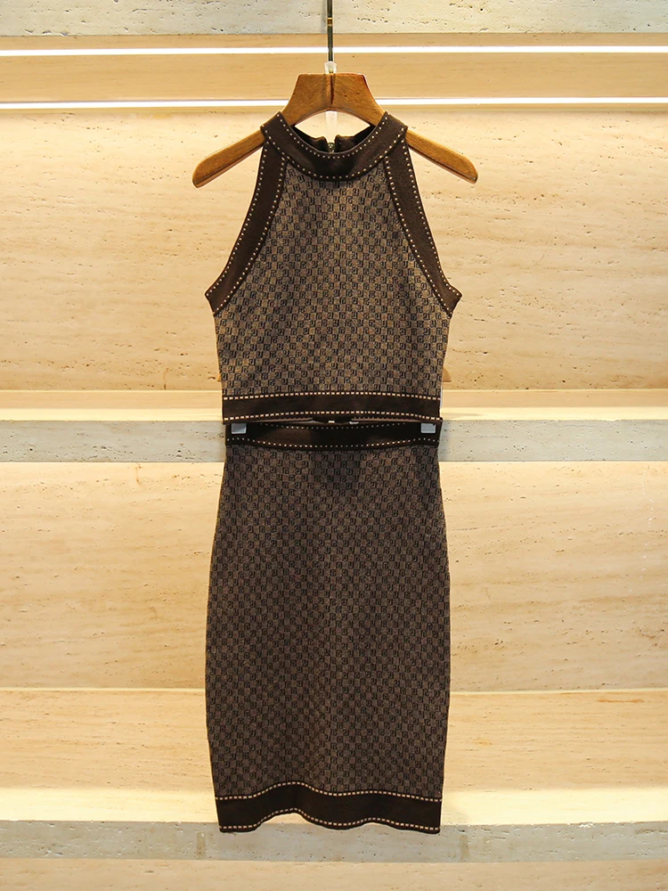 الراقية الأوروبية Sle المرأة محبوك سترة أعلى وتنورة f مجموعة Ne شنقا Faionable قطعتين فرقة ألياف البوليستر...