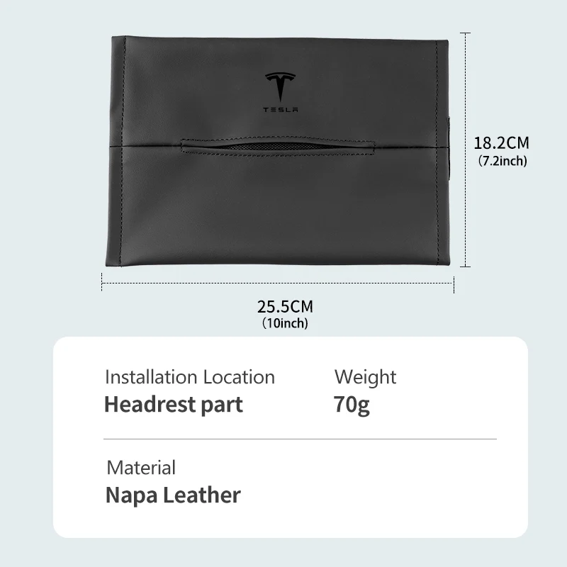 Uniwersalna torba do przechowywania chusteczek na oparcie fotela samochodowego Akcesoria do zawieszania dla Tesla Model 3 S Y X