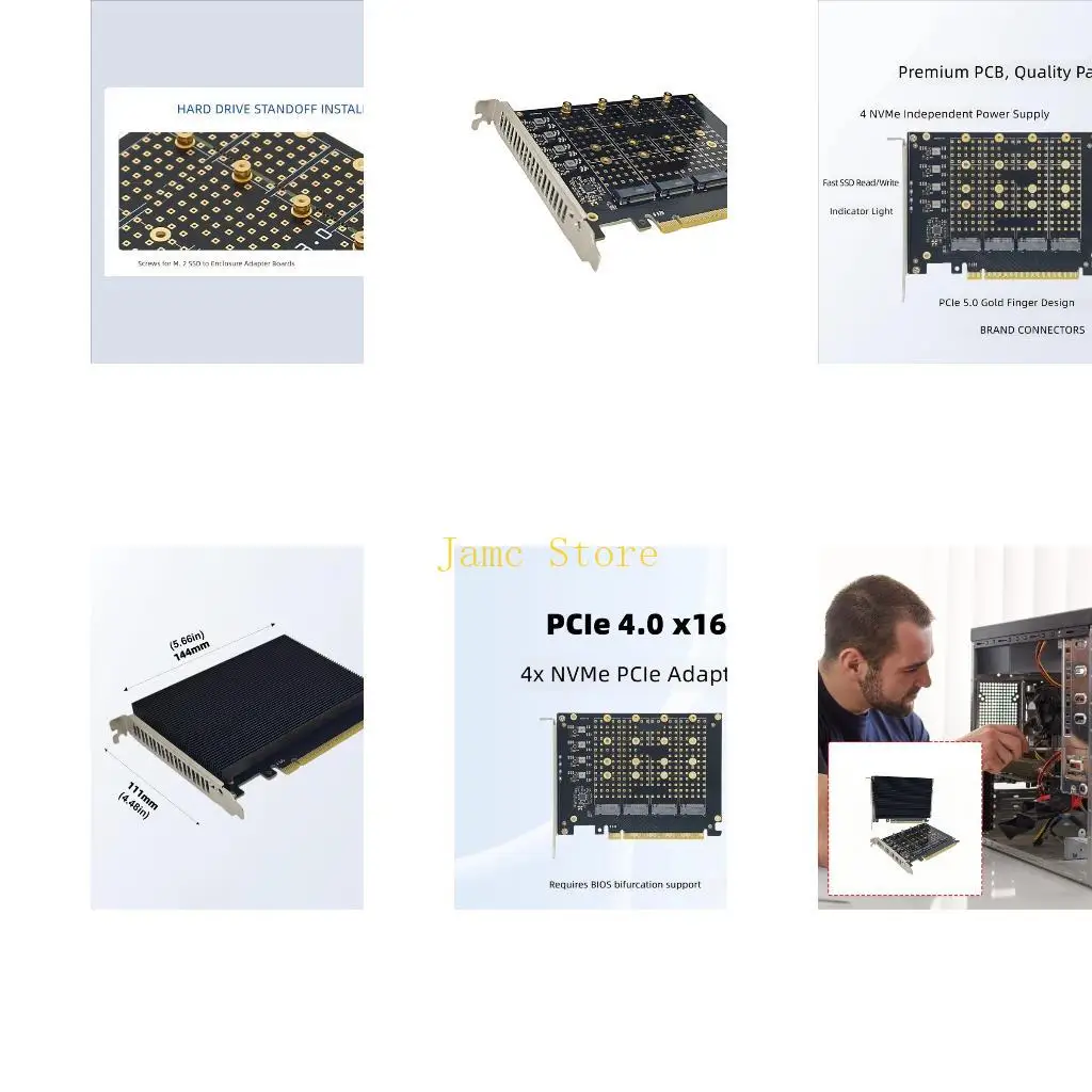 LX0B 4Slot PCIe Storage Expansion PCIe Extension Card PCIe Expand Controller Card