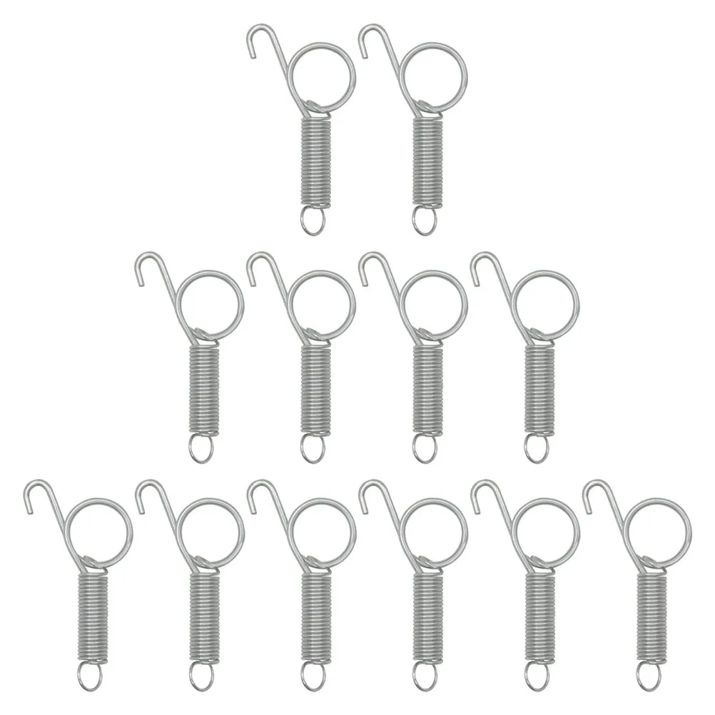 

12Pcs Spring Hooks Stainless Steel Rabbit Cage Door Latch Durable Multi-Function Pet Supplies Spring Hooks Pet Cage Supplies