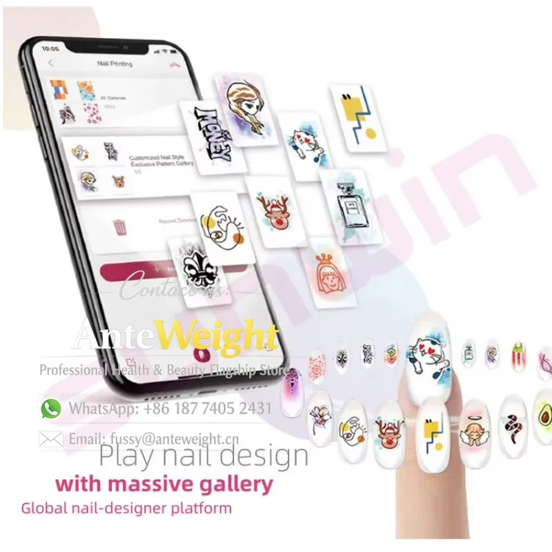 10 Second Get a Nail Paint Done Machine DIY Custom Pattern Nail Art Printer 3D Intelligent Automatic Nail Printer