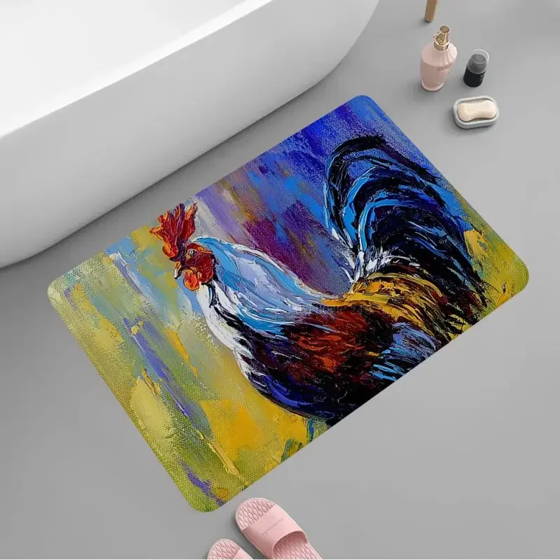 Farm Rooster Chicken Long Rugs Nordic Style Bedroom Living Room Doormat Home Balcony Anti-Slip Alfombra