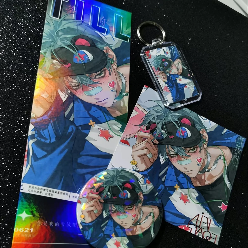 6Pcs/Set Alien Stage Ivan Till Cards Badge Brooch Bookmark Postcard Laser Ticket Acrylic  Keychain Set Anime Accessories Props image 5