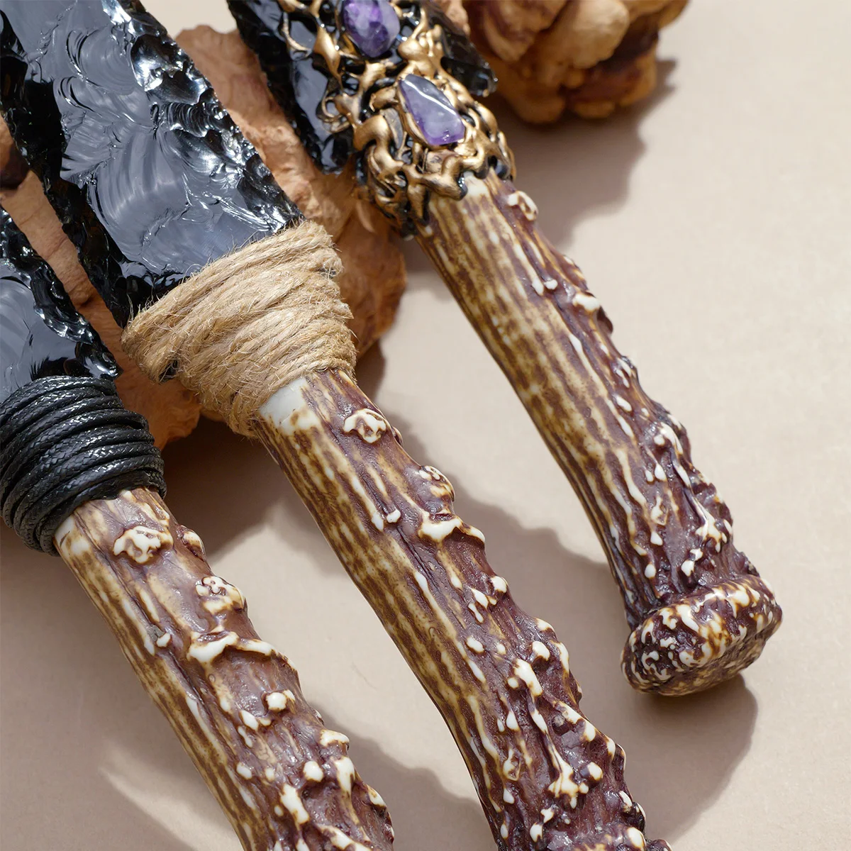 Picture 6: 1PC Crystal Obsidian model | Natural Stone Model Knife | Polished Unbladed Craft | Crystal Decorative Art Not a real
