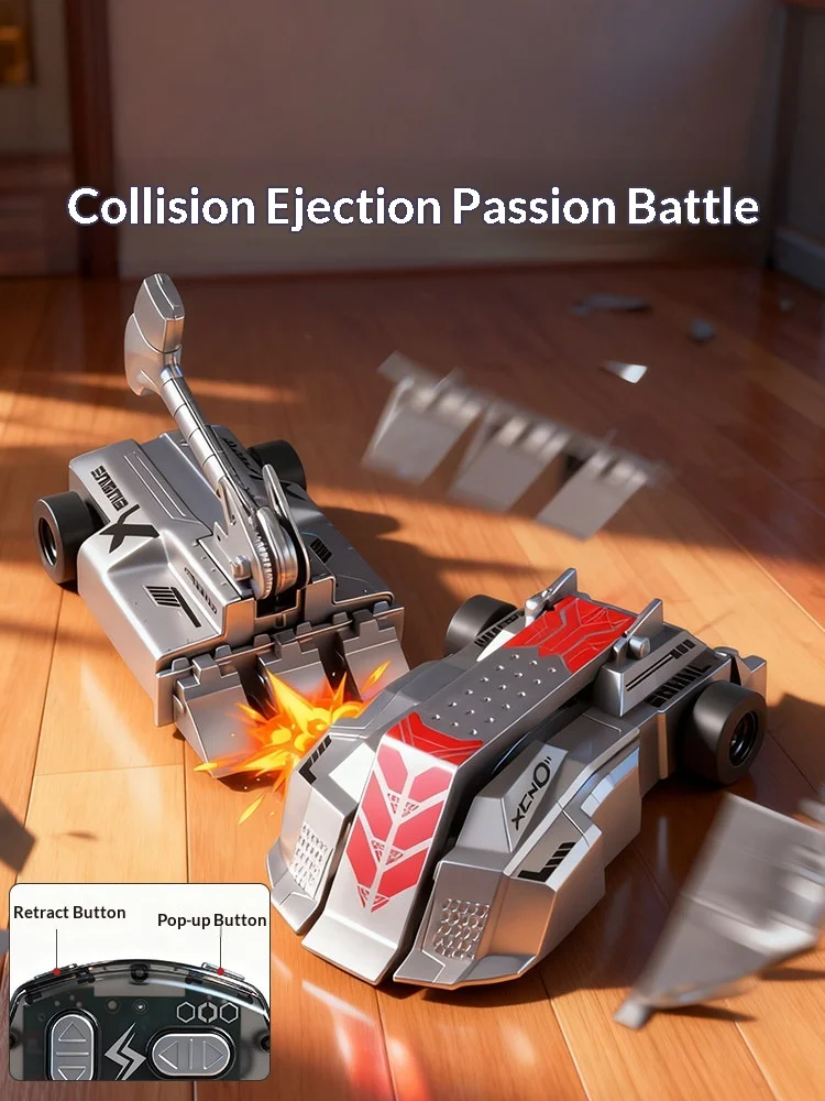 รถบั๊มพ์ต่อสู้บังคับวิทยุ รุ่นปี 2026 เทคโนโลยีใหม่ สำหรับ 2 ผู้เล่น ตัวถังโลหะผสม พร้อมไฟและเสียง ของเล่นเด็กผู้ชาย