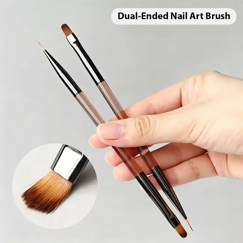 1/2Pcs Dual Ended Nail Art Brushes Striping Liner Brush French Tip Extension Gel Painting Pen Manicure Design Drawing Tools