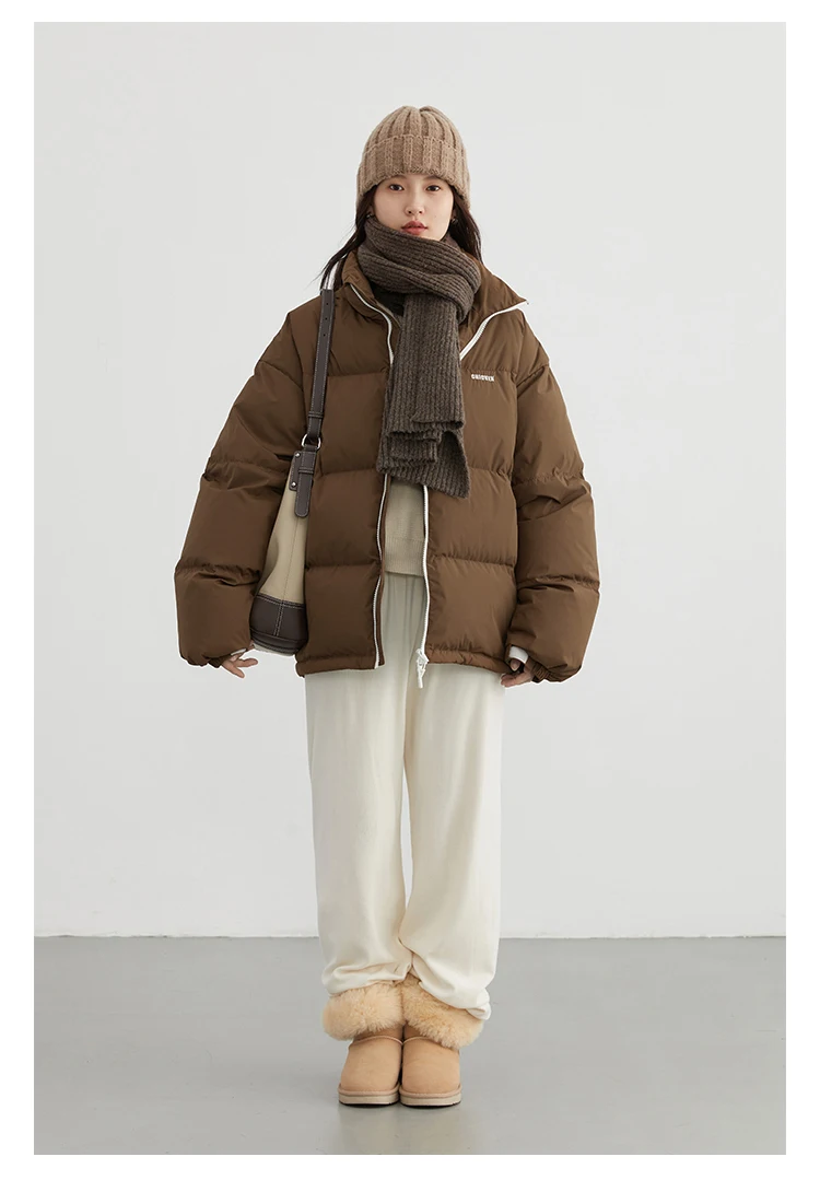 CHIC VEN Women Down Coats Streetwear Solid 90 White Duck Down Stand Collar Female Down Jacket Warm Ladies Overcoat Winter 2024