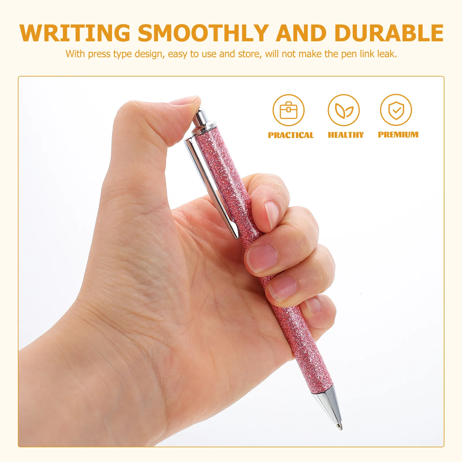 

4Pcs Metal Ballpoint Pens Press Writing Long-Lasting Ink Leak-Proof Retractable Pen for Office School Graduation