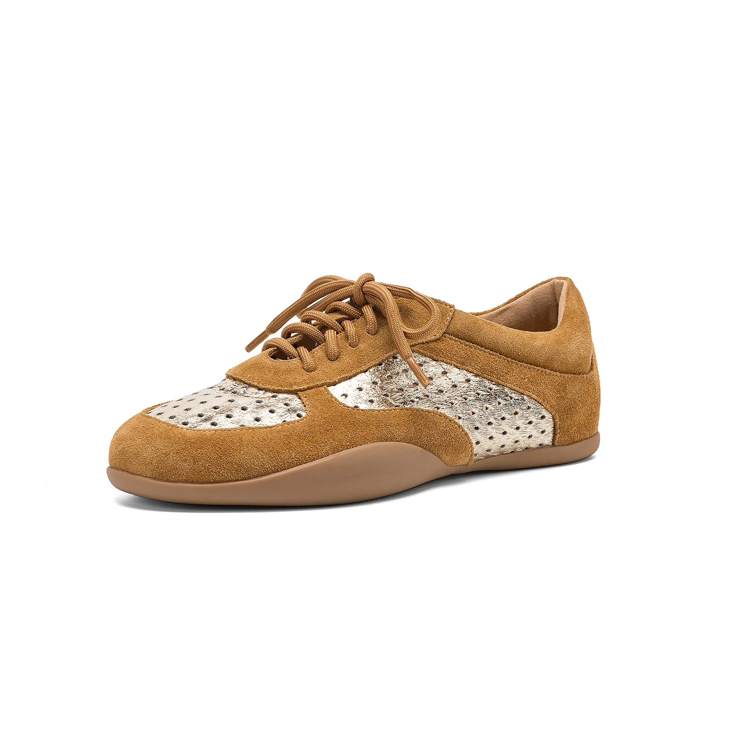 

Genuine Leather Cowhide+Sheepskin Women Sneakers, Breathable Casual Women Shoes Hollow out Flat Women's sandals