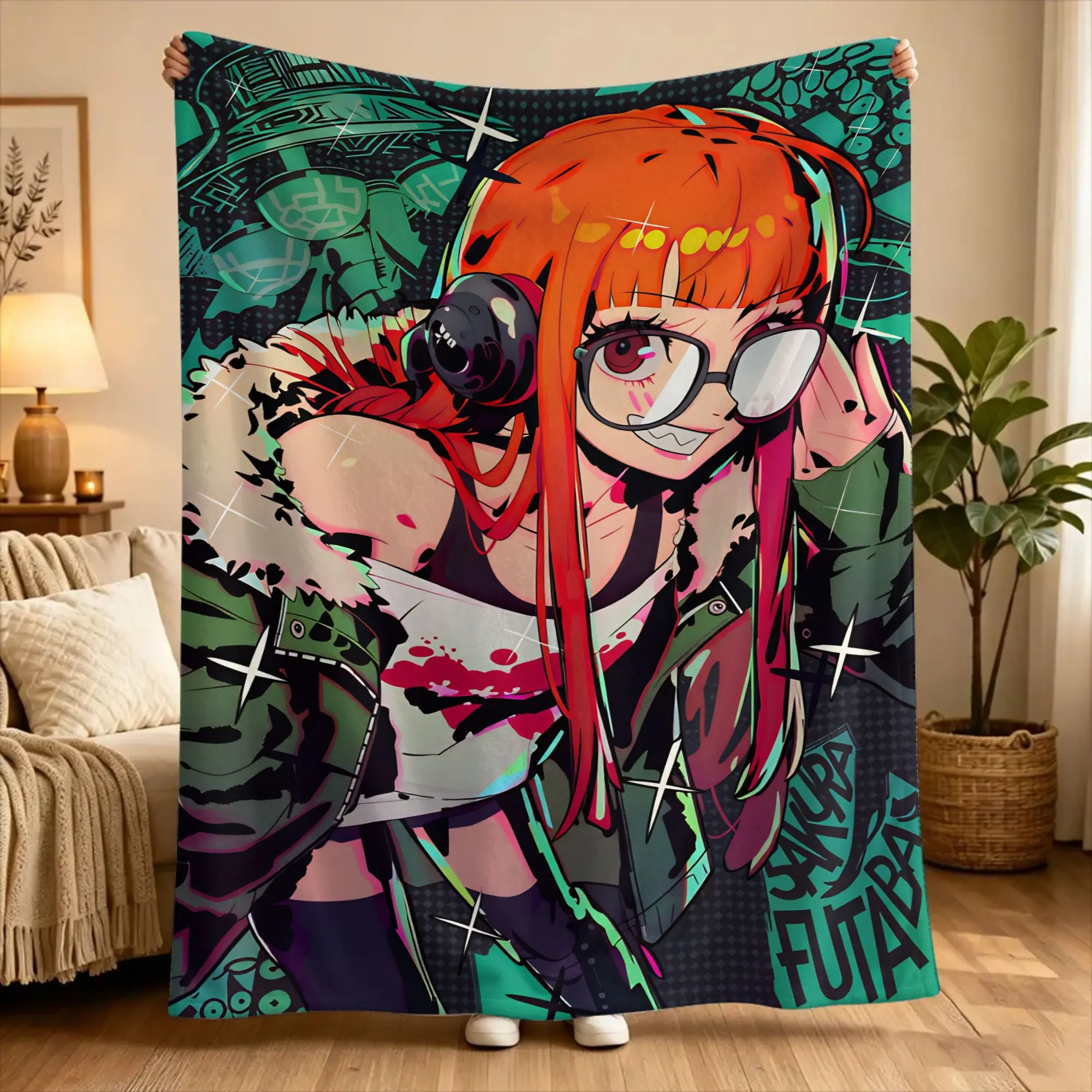 Super Warm BlanketBoy Girl Camping P5 Futaba Sakura Joker Bedding Throws  Flannel Bedspread For Bedroom Novelty Sofa Bed Cover