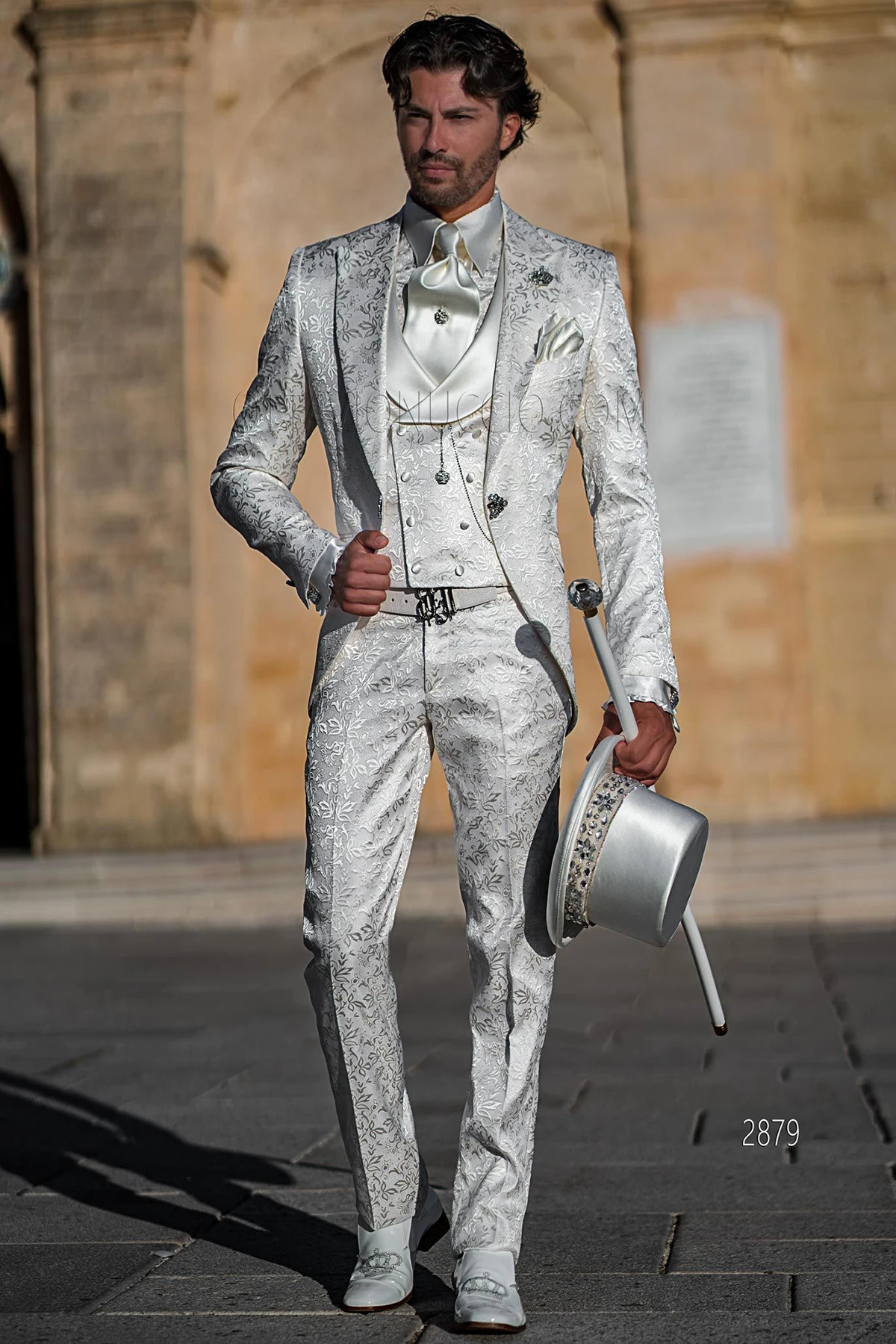 Retro Jacquard 3-Pieces Men\'s Suit Winter Classic Gentleman Fit Slim Party Tailor-Made Groom Formal Occasions Size Customized
