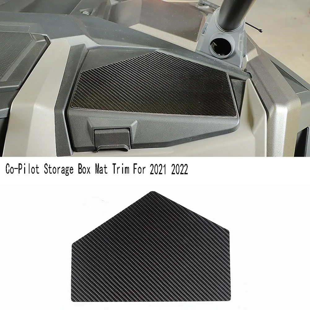 Carbon Fiber Co-Pilot Storage Box Mat Trim Decorative Sticker For Polaris RZR PRO XP Ultimate 2021 2022