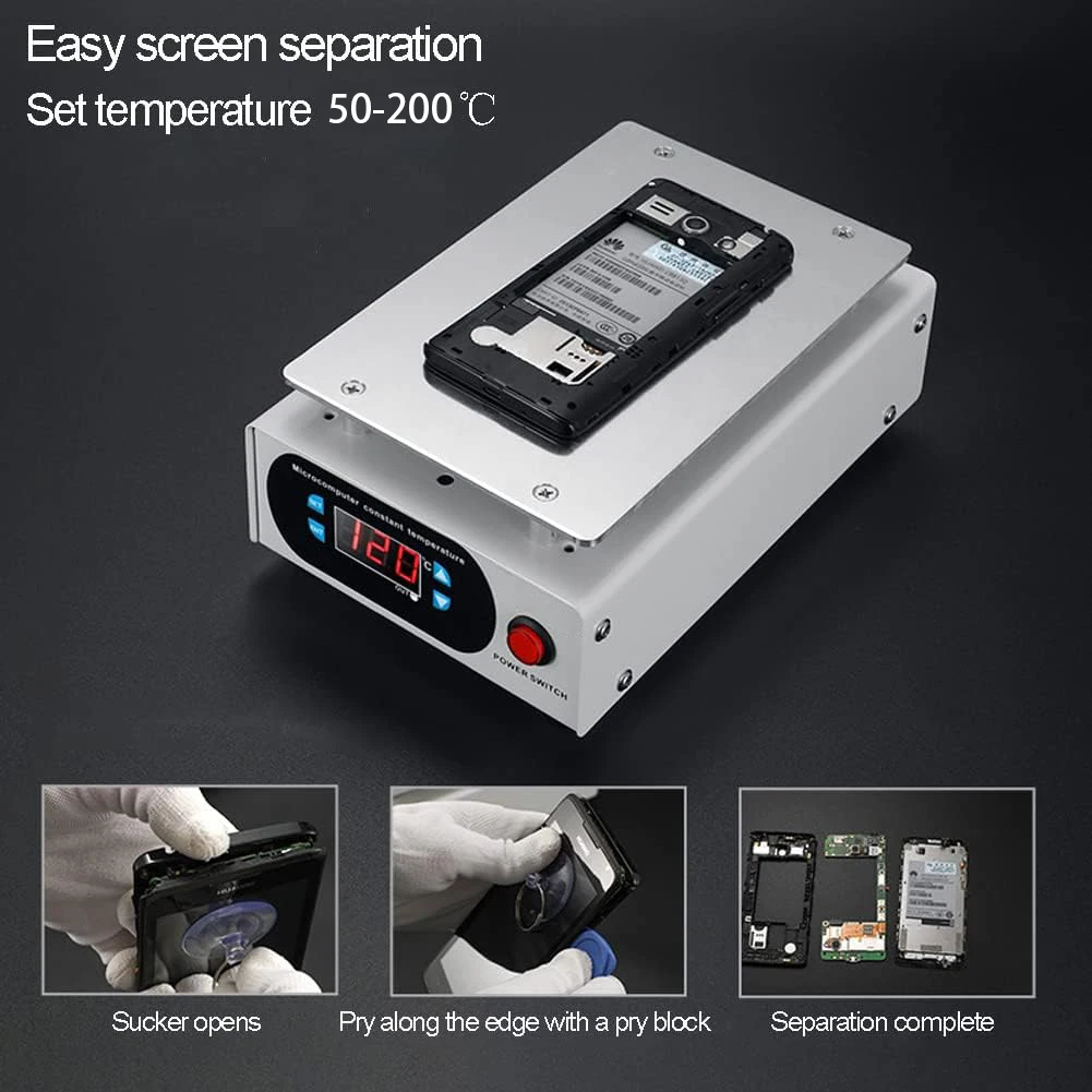450W Mobile Cheating Phone LCD Screen Separator Replacement Heating Plate Welder Hot Microcomputer Constant Temperature 0-200°