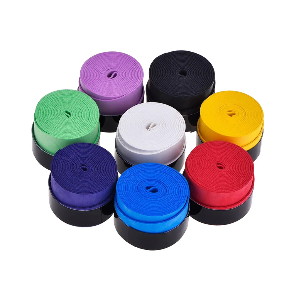 

10Pc Sticky Sweatband Smooth Adhesive Sweat Absorbing Grip Tape Overgrip for Badminton Squash Racket and Fish Rubber (Random