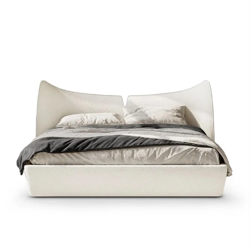modern French minimalist mermaid bed double master bedroom large apartment fabric bed designer high PC and console game bed