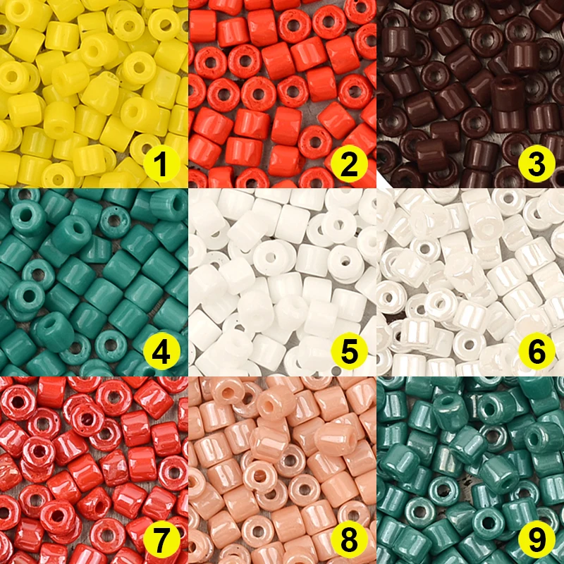 Approx.4x5mm Cylinder Beads Colorful Charms Cube Czech Glass Seed Beads Kralen Beads for Jewelry Making Diy Bracelet Accessories