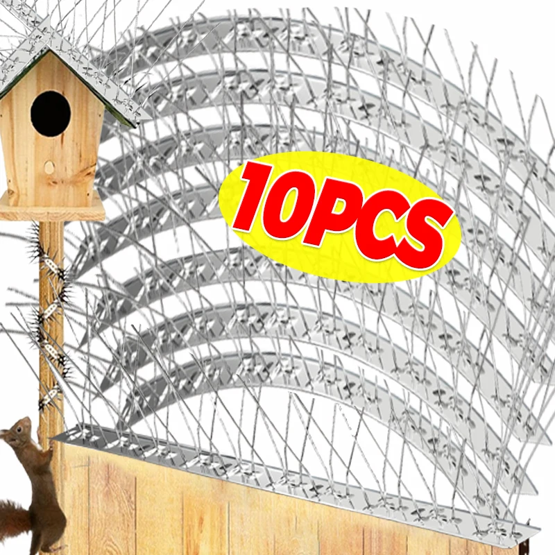 

Stainless Steel Bird Spikes Anti Pigeon Fence Spikes Squirrel Defender Spike Garden Balcony Bird Repeller Deterrent Thorn Nail