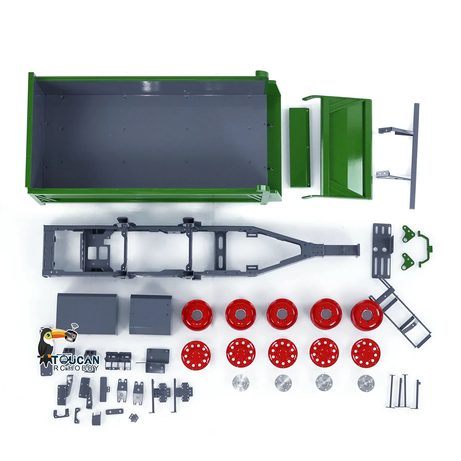 LESU 1/14 RC 2-osiowe hydrauliczne pełne światła LED do przyczep Malowane samozasysające przyczepy do zdalnie sterowanych modeli ciągników Zabawki