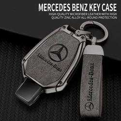 Zinc Alloy Leather 2/3 Buttons Car Remote Key Case Cover For Mercedes Benz A B G R Class GLA GLK W176 W204 W251 W463 Accessories