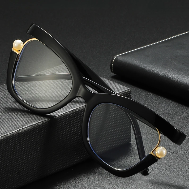 Hochwertige Anti-Blaulicht-Lesebrille für Damen, Perlenbrille, Cat-Eye-Stil, modische Presbyopie-Brille für Frauen – Detail 1