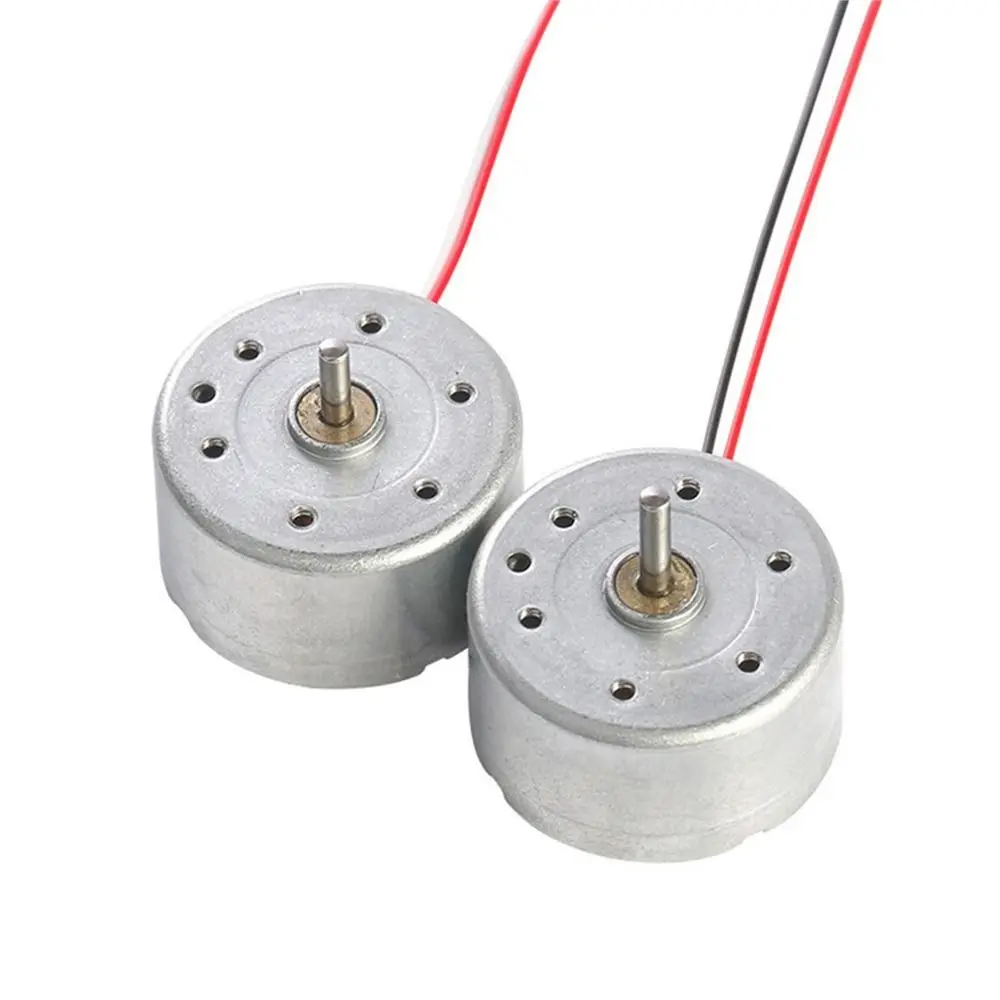 5Pcs New DC 1.5V-6V RF-300 DC Motor 2Pin 24mm Round Brush Motor 2 Wire Metal Micro 300 Motor for Hanging Neck Fan