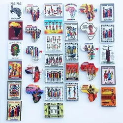 Africa Tanzania Zanzibar Fridge Magnets Sticker Hakuna Matata Cultural Tourism Arts and Crafts  Magnetic Refrigerator Paste