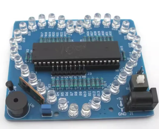 Music Colorful Glitter Heart Light Kit - Single Chip Microcomputer Heart-shaped Light Electronic Assembly DIY Disassembly Parts
