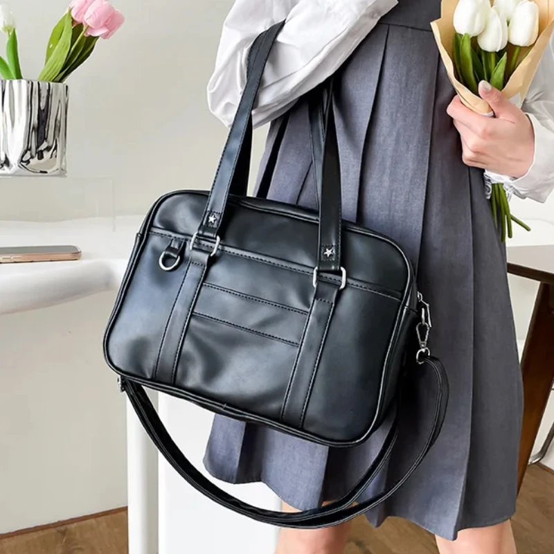 

Japanese Style Women's JK Shoulder Bags Simple Female Uniform Bag Crossbody Bag Casual PU Leather Girls Handbags Laptop Tote