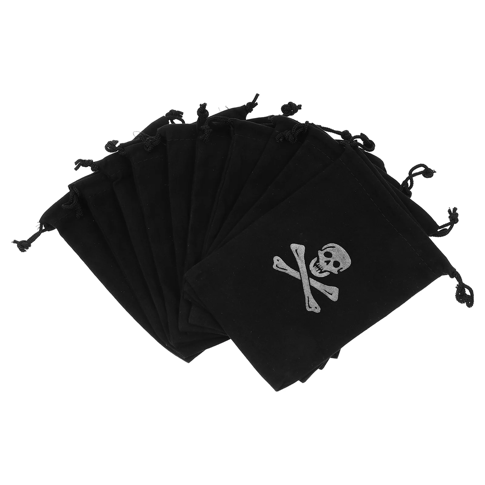 

10 Pcs Spider Pirate Drawstring Bag Child Mini Halloween Ornaments Candy Coin for Small Bags Polyester Fashion Pouch Gold