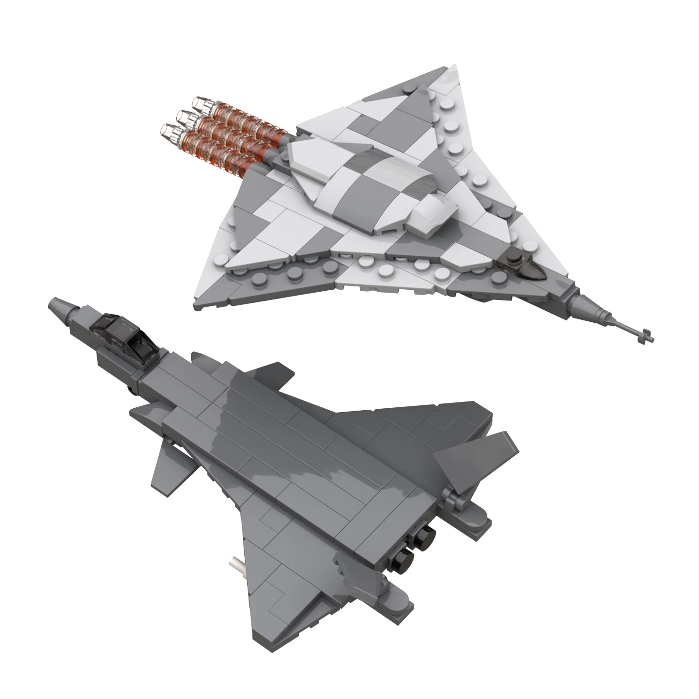 MOC J-20 Stealth Fighter Jet, 6th Generation J-36 Military Model Assembled Aircraft Toy