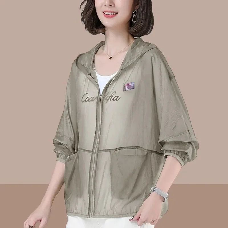Women Sun Jacket Waterproof Quick Dry Windbreaker Hooded Fishing Hunting Clothes Full Zipper Side Pockets Jacket