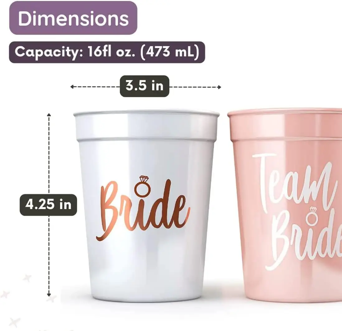 Multi set Bachelorette Party Team Bride Plastic Drinking Cups Bridal Shower Gift Bride to be Hen Party Supplies Wedding Decor