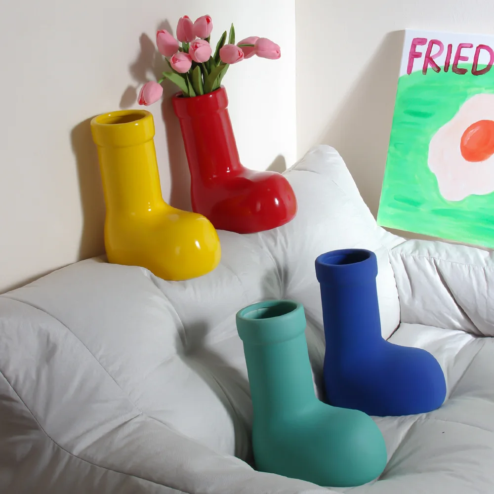 Ceramic Vase Shoes Galoshes Boots Floral Arrangement Accessories Hydroponics Flowerpot Pen Container Shoe Vase Home Decoration