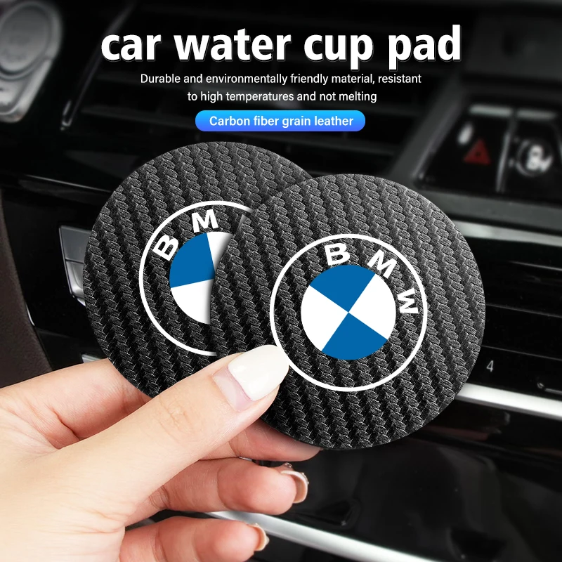 Car Carbon Fibre Grain Coaster Anti-Slip Pad Bottle Holder Mat For BMW G30 G20 M3 M5 E91 E92 E93 E36 E70 X3 X4 X5 X1 E39 F30 