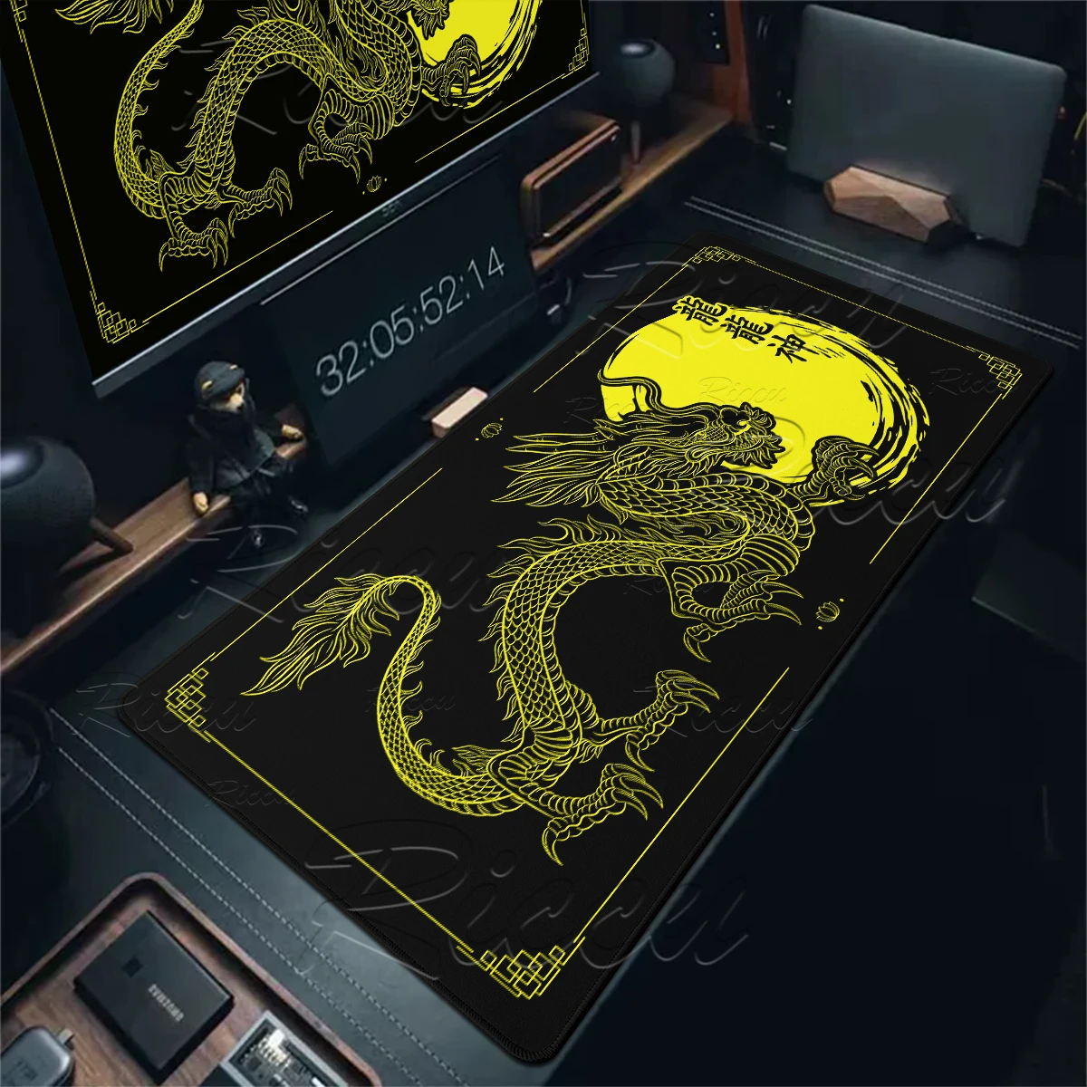 

Mouse Pads Black and White Dragon Large Gaming Extended Table Carpet Computer Mouserug Non-slip Minimalist PC Keyboard Mat Table